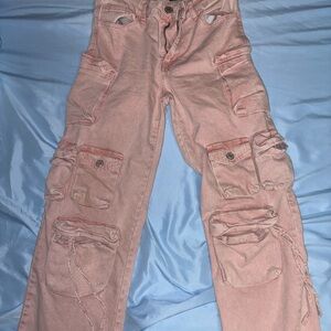 Pink cargo pants